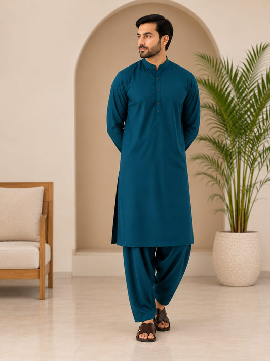 ZAA Lifestyle Executive Wash & Wear Deep Teal Unstitched Suit